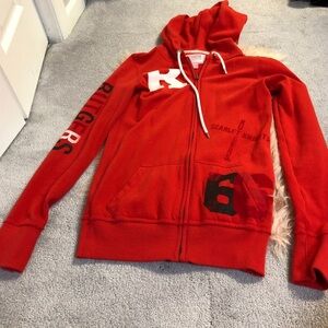 PINK Victoria's Secret Red Zip-Up Hoodie